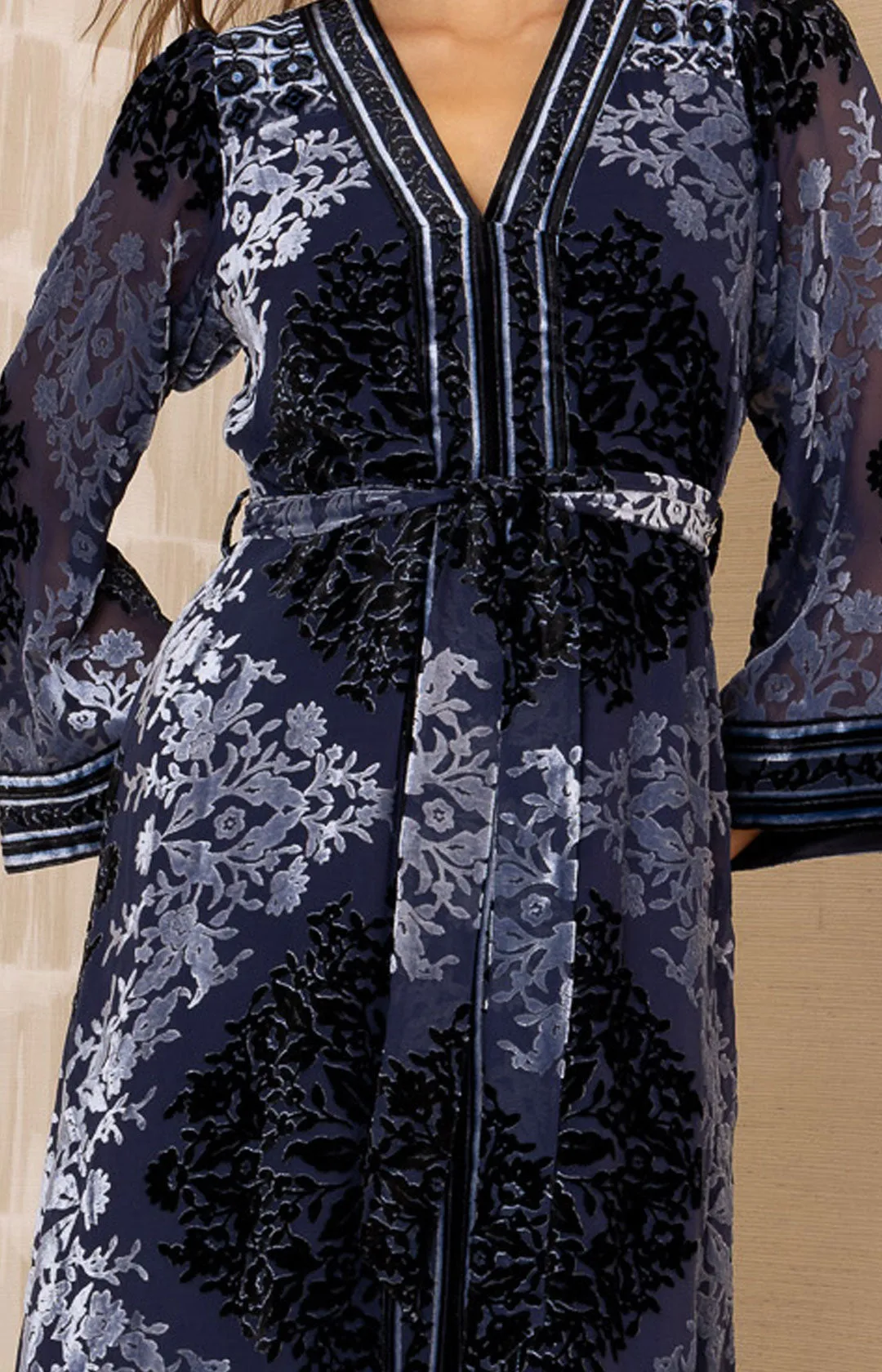 Helena Velvet Maxi Burnout Dress sold by Hale Bob product image thumbnail 5