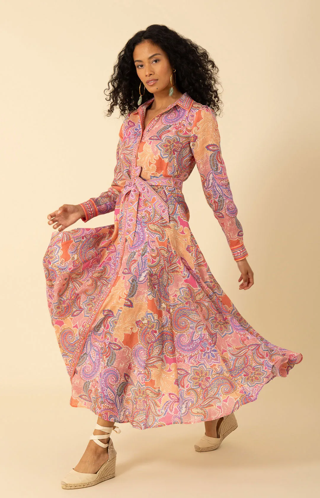 Clementine Linen Maxi Dress sold by Hale Bob