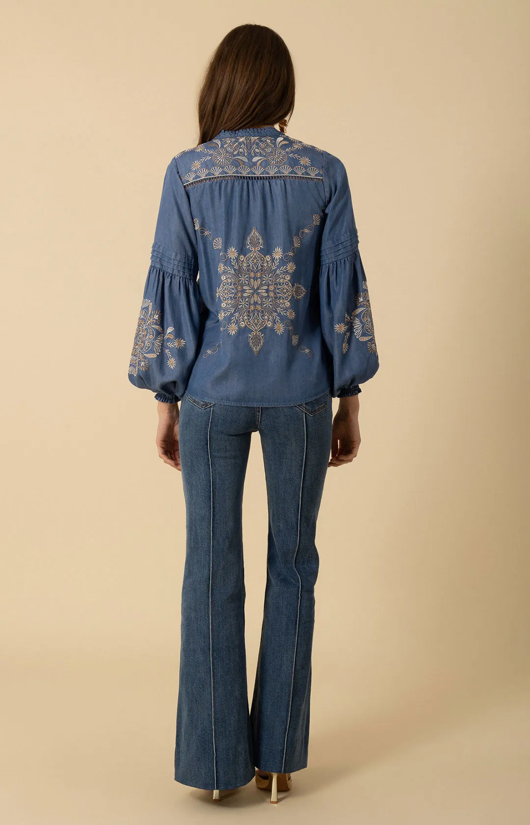 Elliott Embroidered Chambray Top sold by Hale Bob product image thumbnail 2