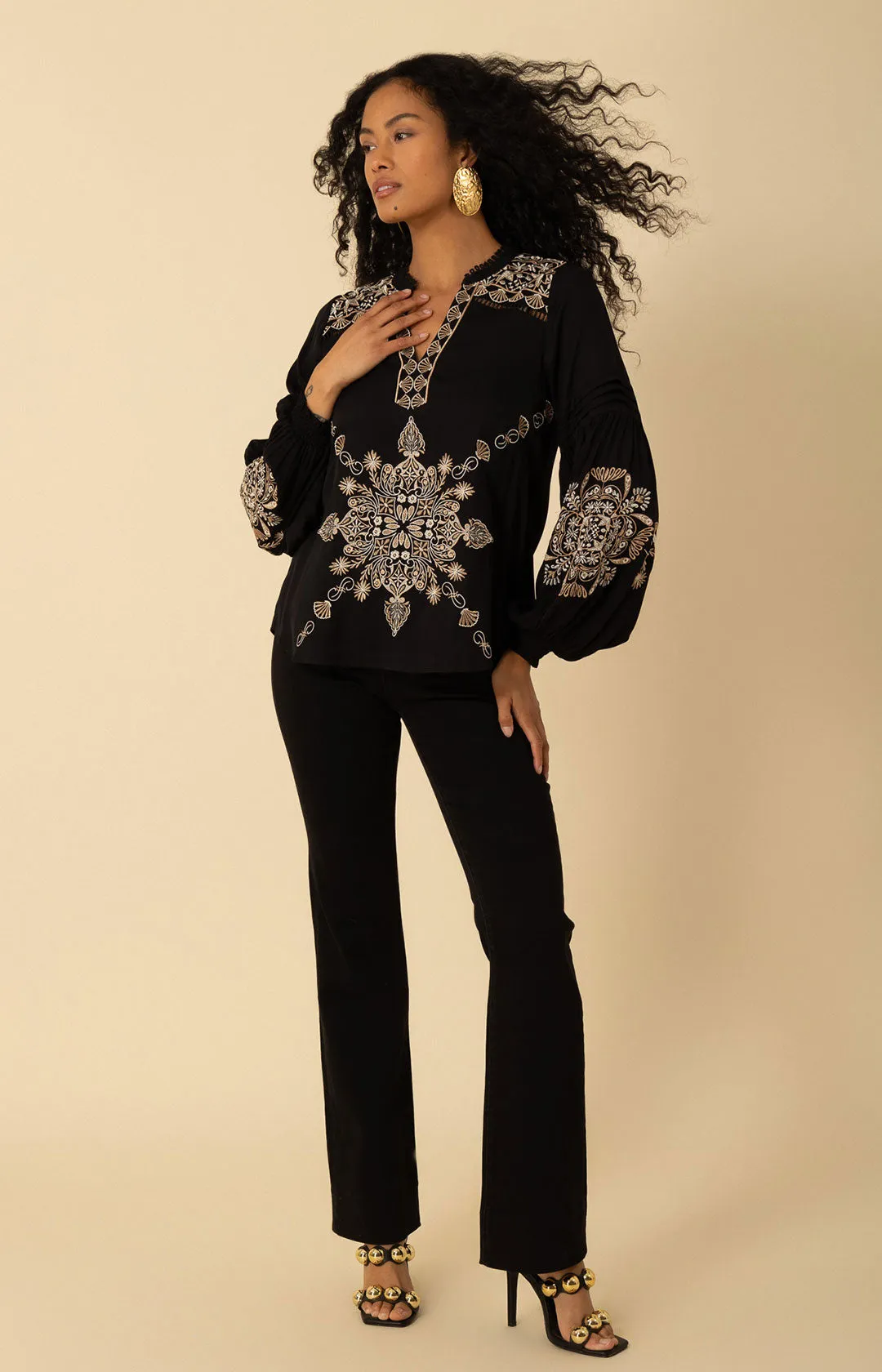 Elliott Embroidered Twill Top sold by Hale Bob product image thumbnail 4