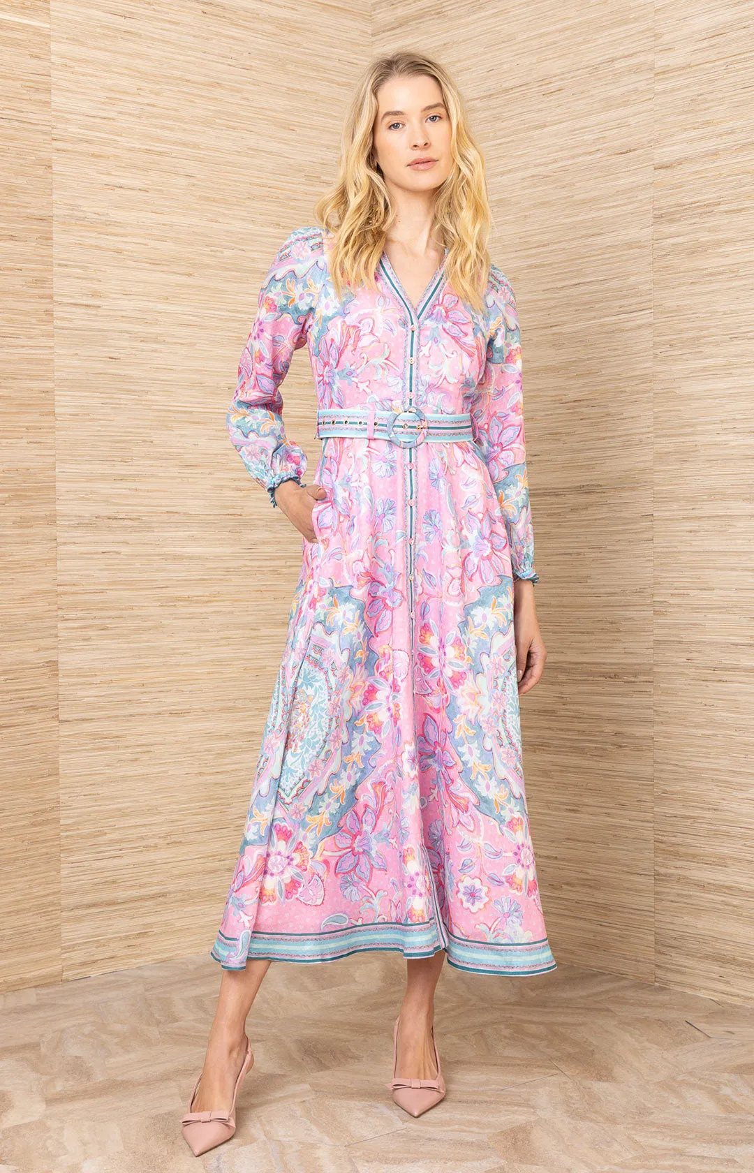 Miranda Linen Dress Maxi Dress sold by Hale Bob product image thumbnail 3