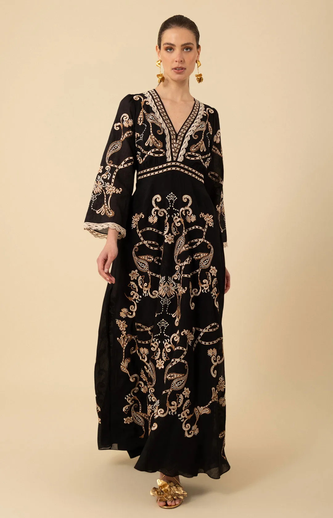 Cassandra Embroidered Maxi Dress sold by Hale Bob product image thumbnail 3