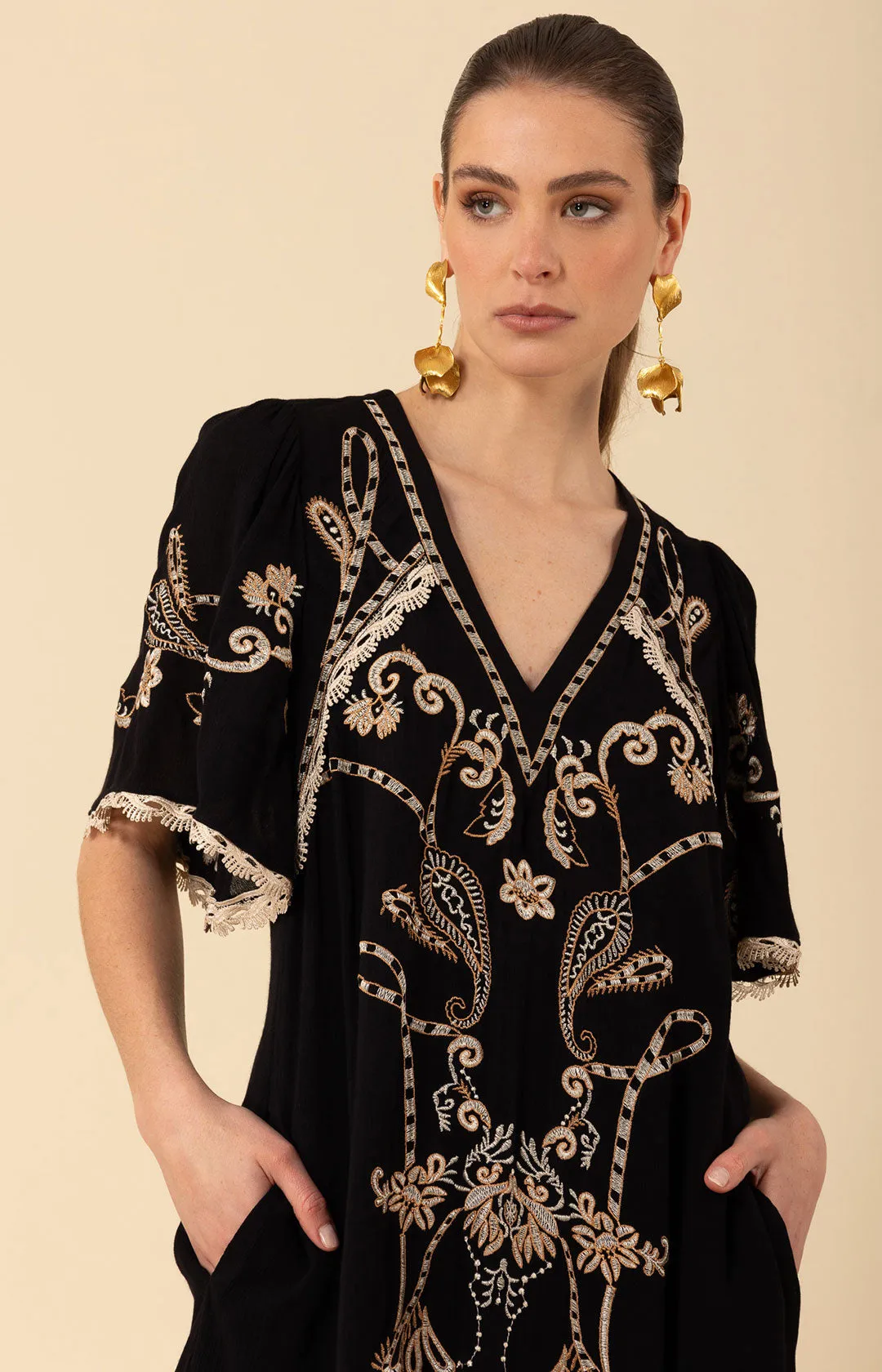 Lennox Embroidered Dress sold by Hale Bob product image thumbnail 4