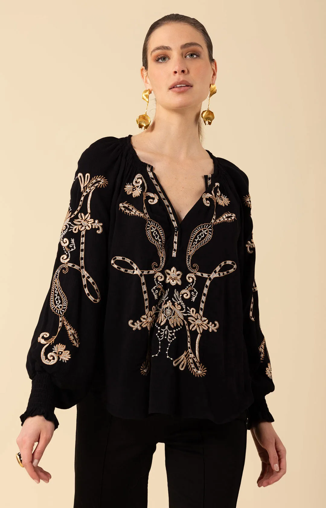 Jemma Embroidered Top sold by Hale Bob product image thumbnail 4