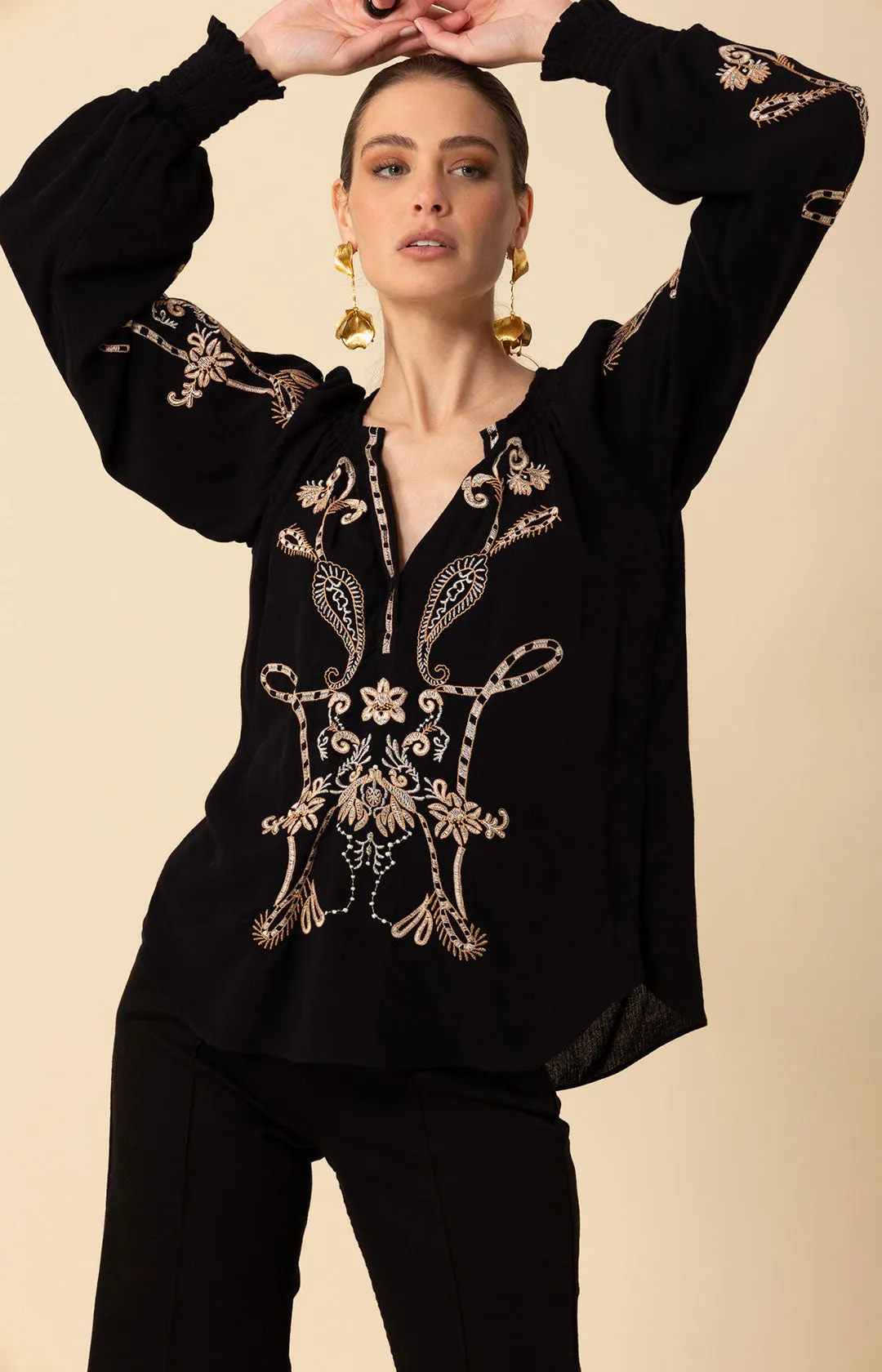 Jemma Embroidered Top sold by Hale Bob