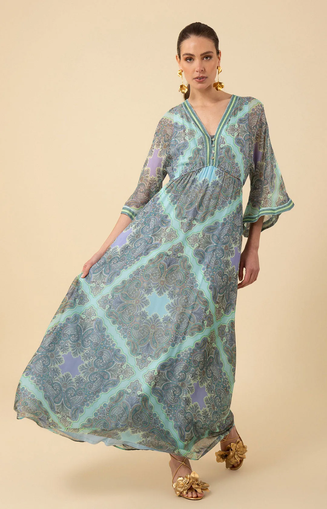 Emerie Chiffon Maxi Dress sold by Hale Bob