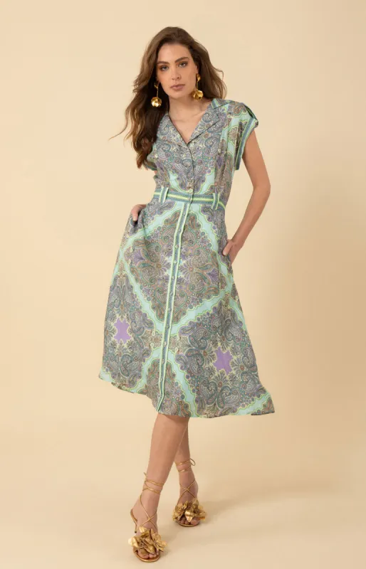 Priscilla Linen Midi Dress sold by Hale Bob