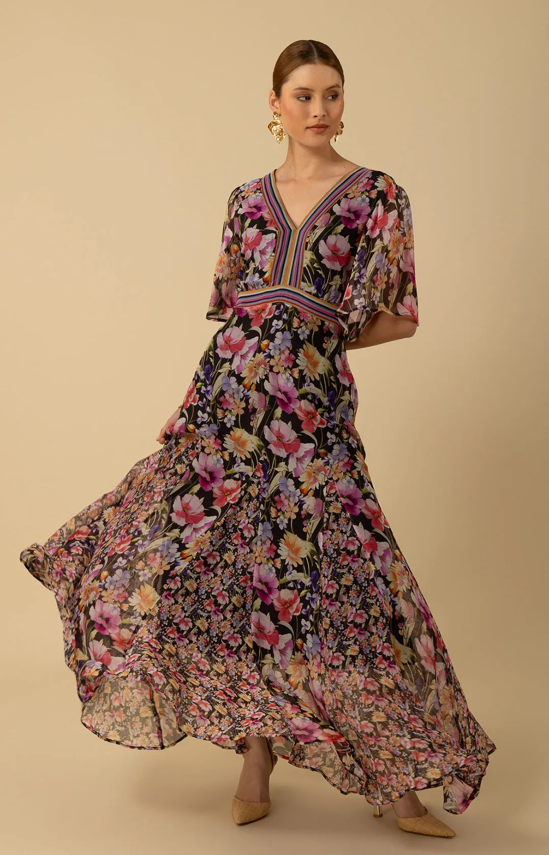 Mariam Chiffon Maxi Dress sold by Hale Bob