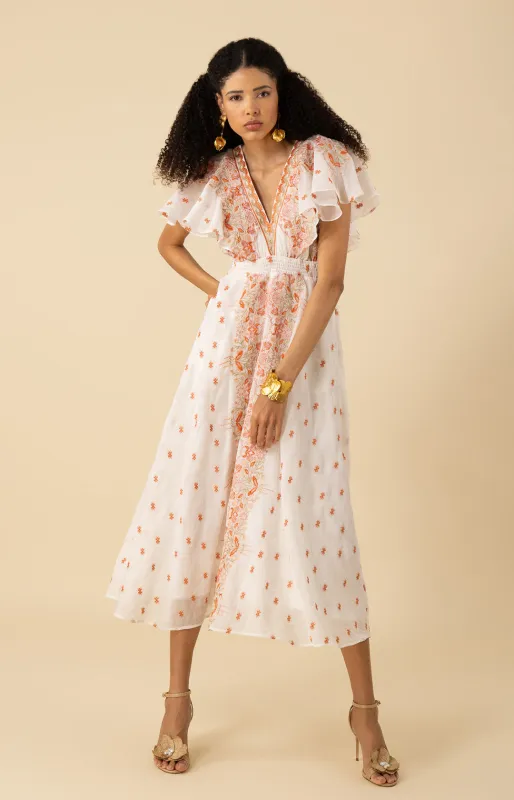 Elianna Embroidered Organza Maxi Dress sold by Hale Bob