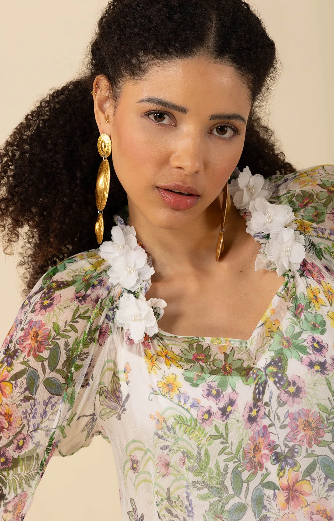 Monica Silk Floral Applique Top sold by Hale Bob product image thumbnail 4