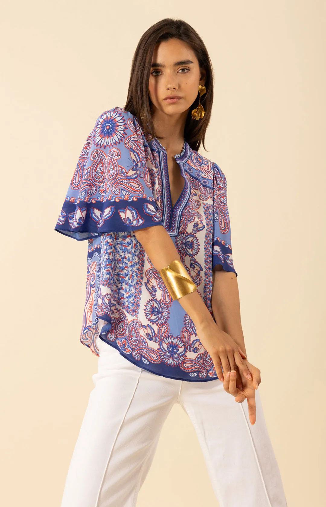 Novah Silk Top sold by Hale Bob product image thumbnail 3