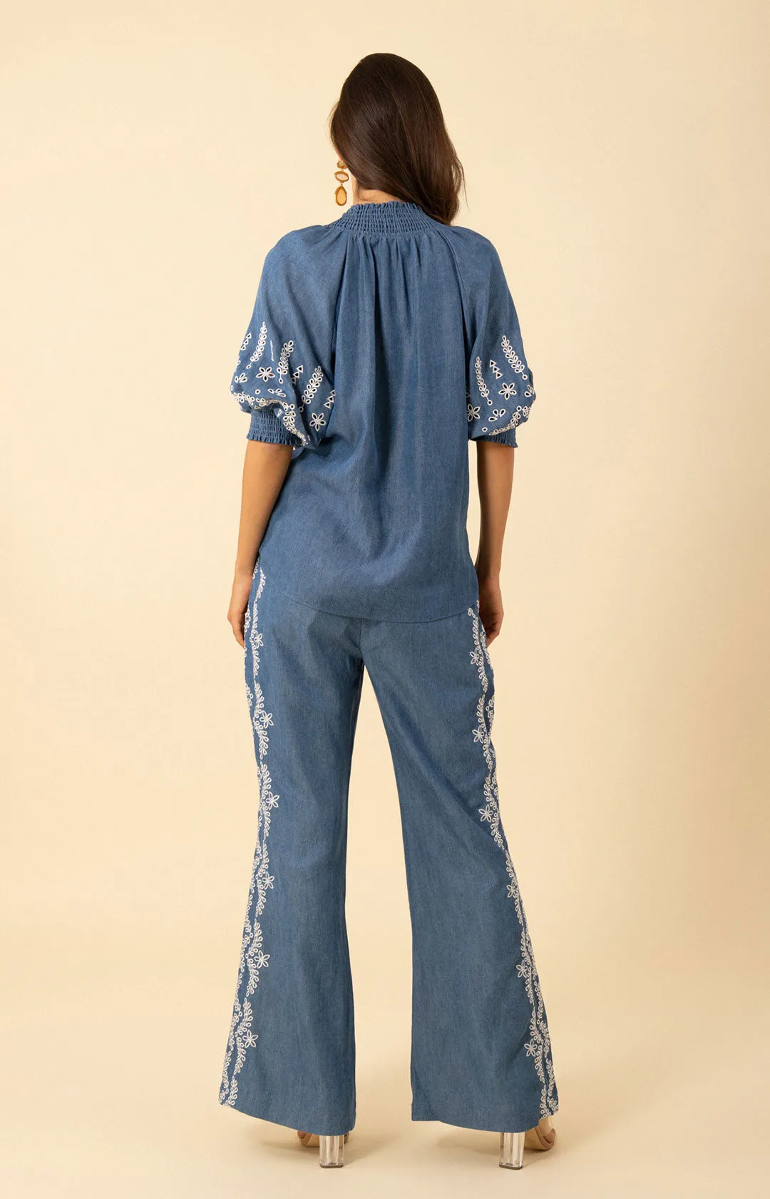 Fallon Embroidered Chambray Top sold by Hale Bob product image thumbnail 2