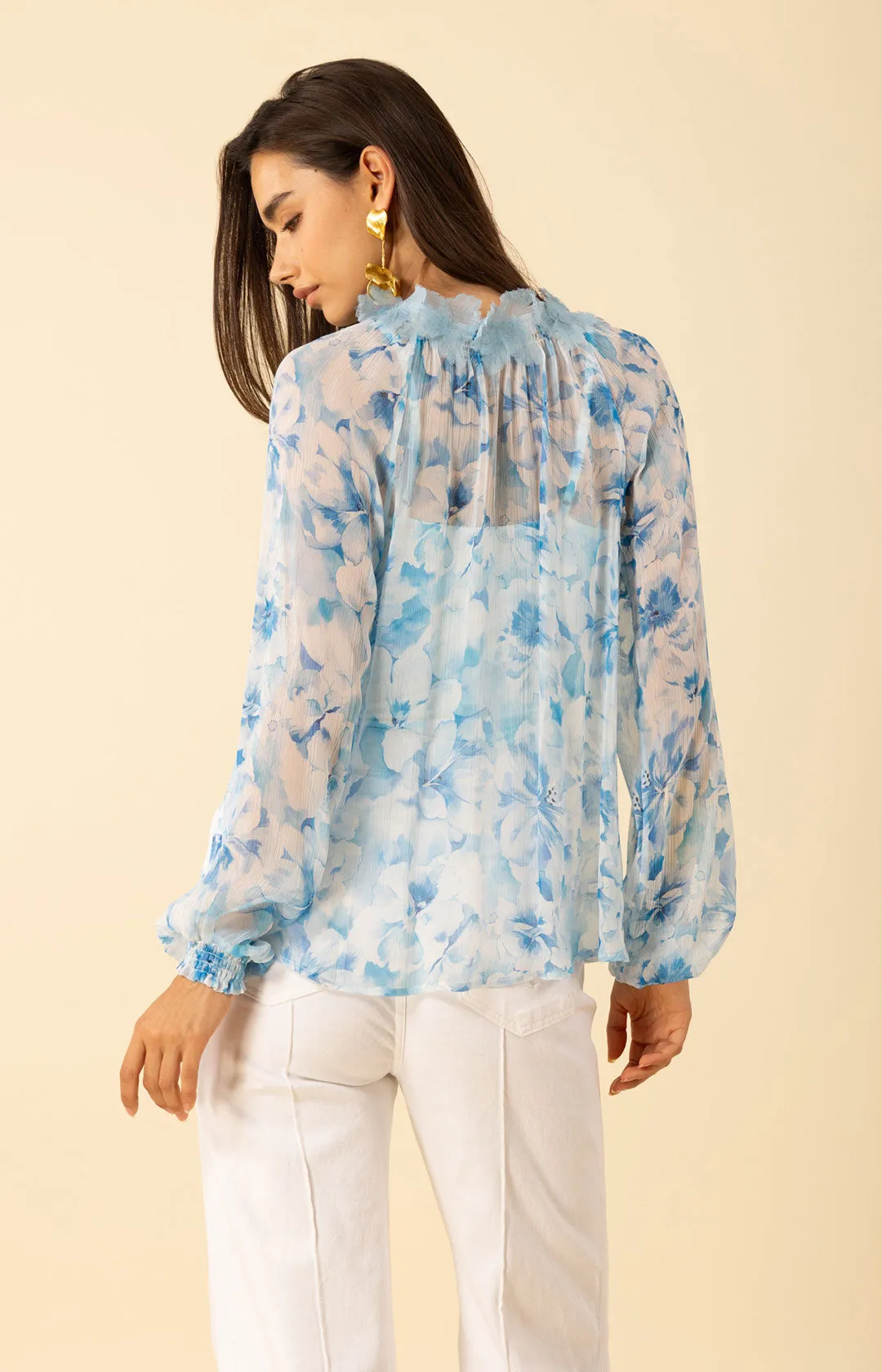 Jolie Floral Trim Silk Top sold by Hale Bob product image thumbnail 2