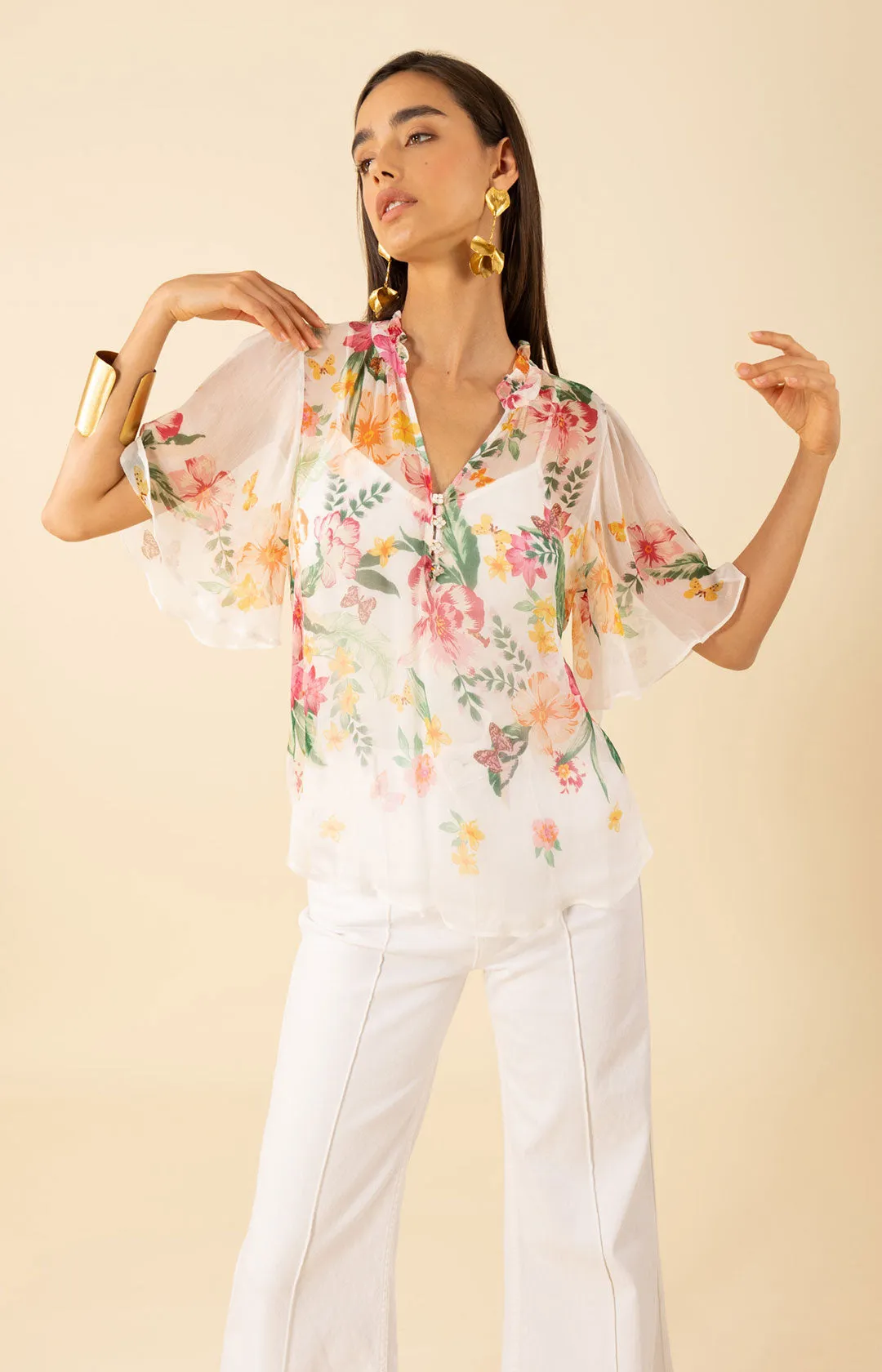 Noemi Crinkle Chiffon Top sold by Hale Bob product image thumbnail 5