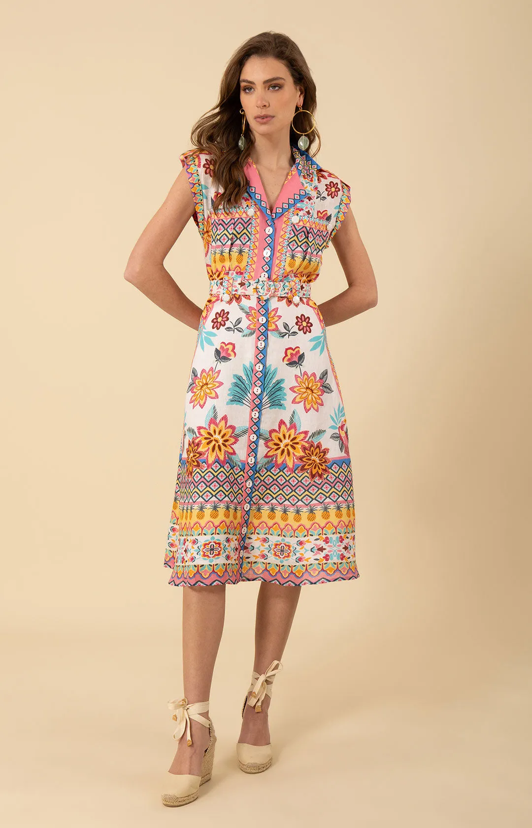 Daniela Midi Linen Dress sold by Hale Bob product image thumbnail 4