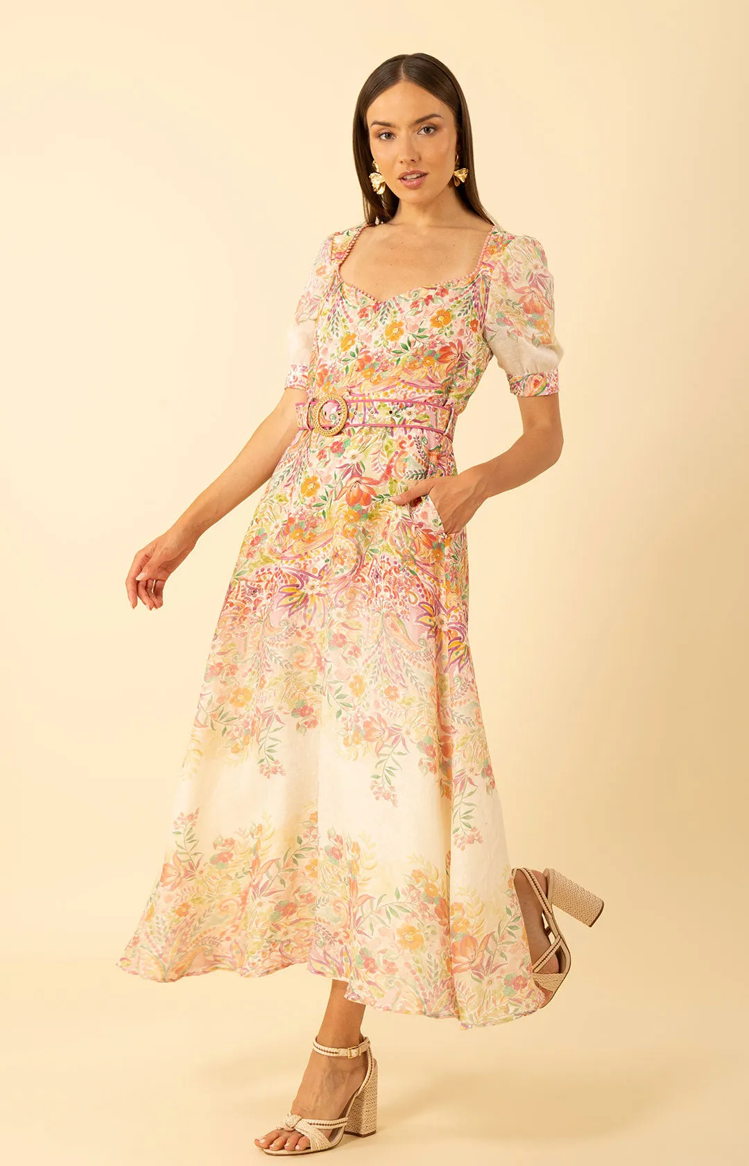 Kara Linen Maxi Dress sold by Hale Bob product image thumbnail 2