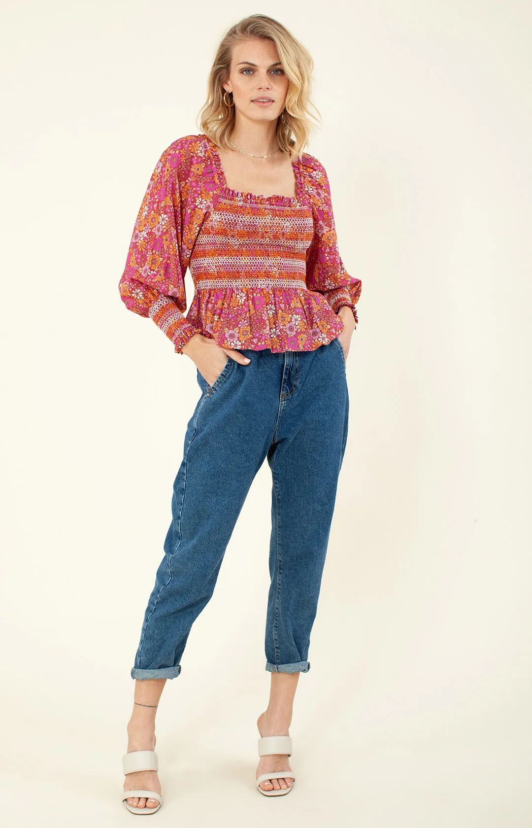 Arielle Smocked Top sold by Hale Bob