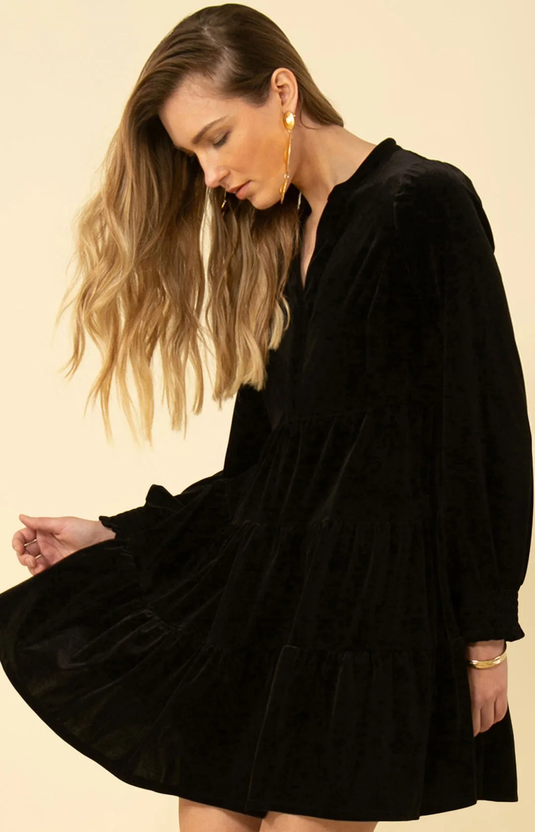 Elizabeth Velvet Dress sold by Hale Bob product image thumbnail 3