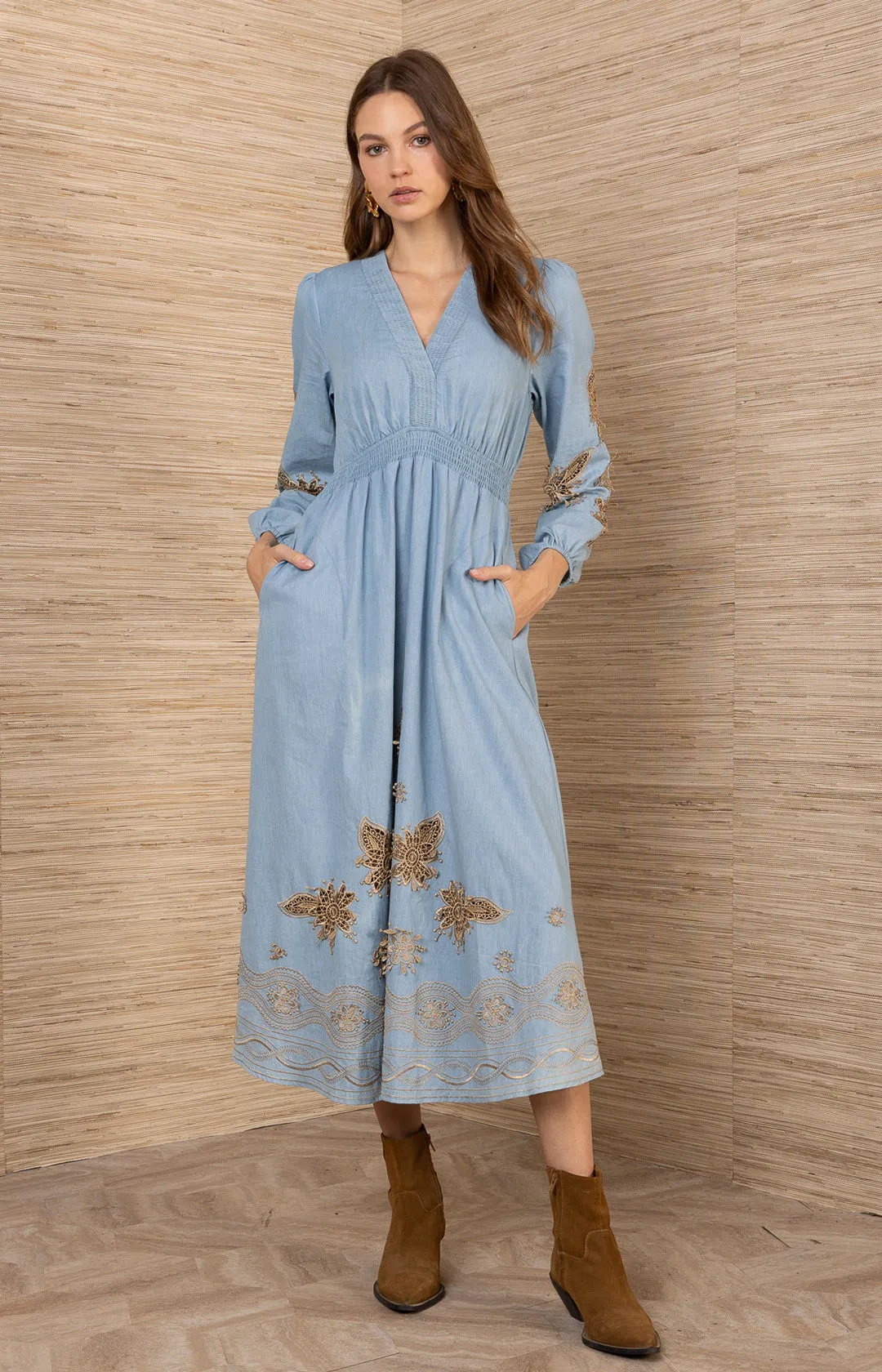 Paulina Embroidered Dress sold by Hale Bob product image thumbnail 2