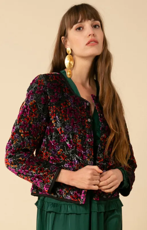 Constance Quilted Velvet Burnout Top sold by Hale Bob