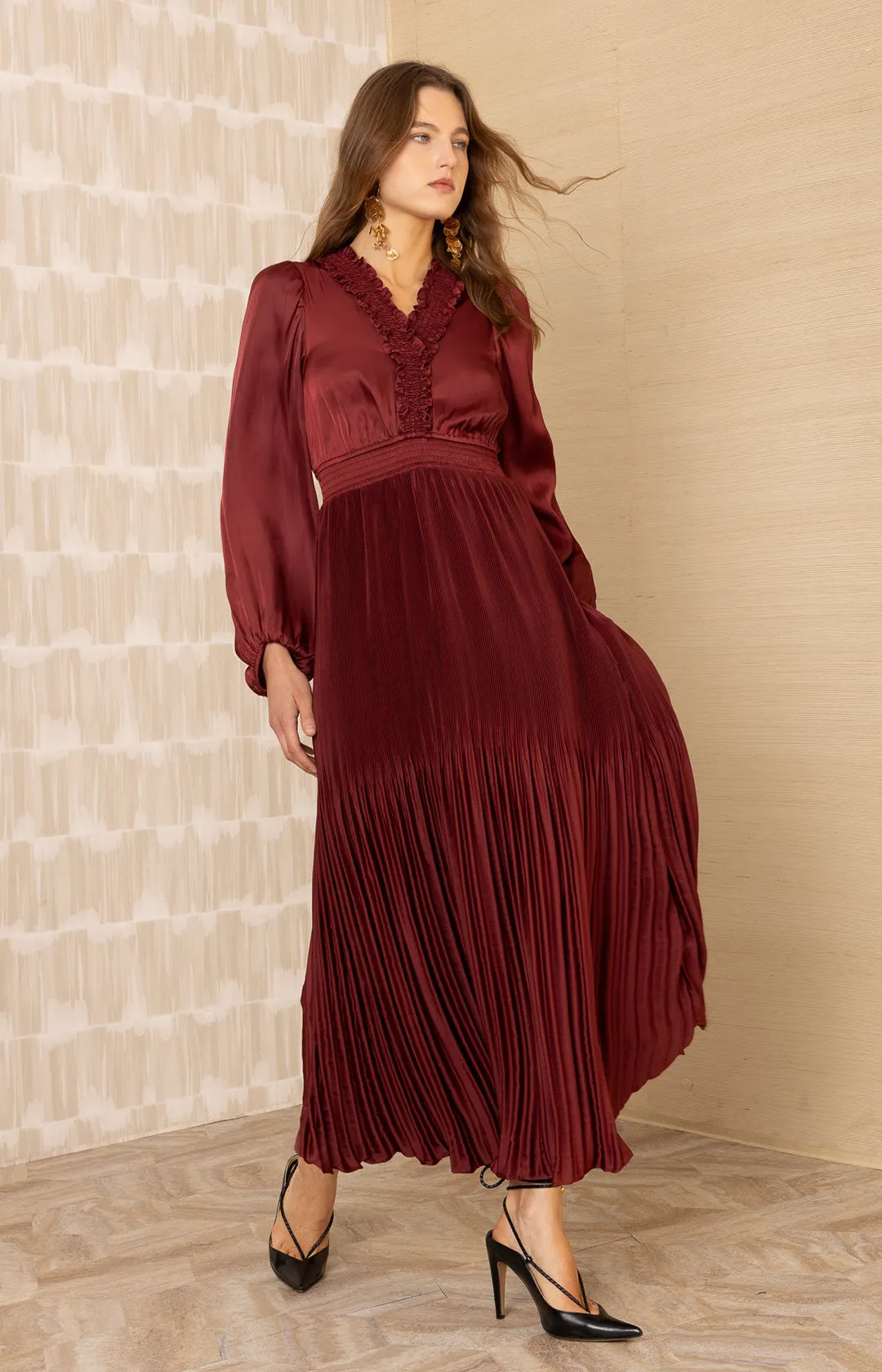 Alisson Charmeuse Solid Maxi Dress sold by Hale Bob product image thumbnail 3