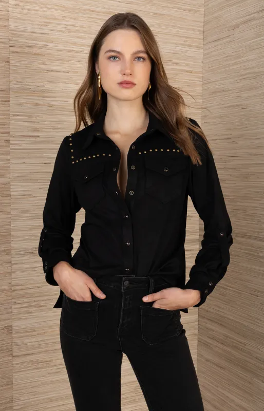 Simone Suede Top sold by Hale Bob