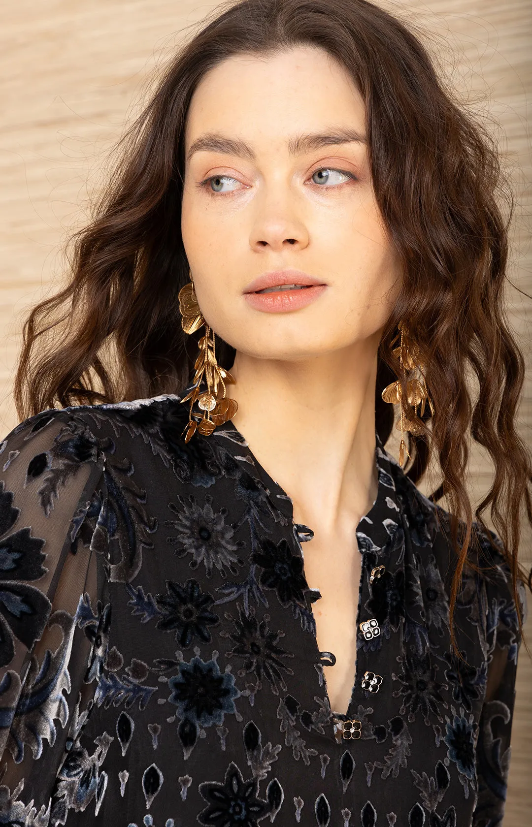 Deborah Velvet Burnout Dress sold by Hale Bob product image thumbnail 3