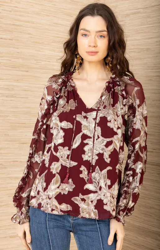 Robin Lurex Chiffon Top sold by Hale Bob