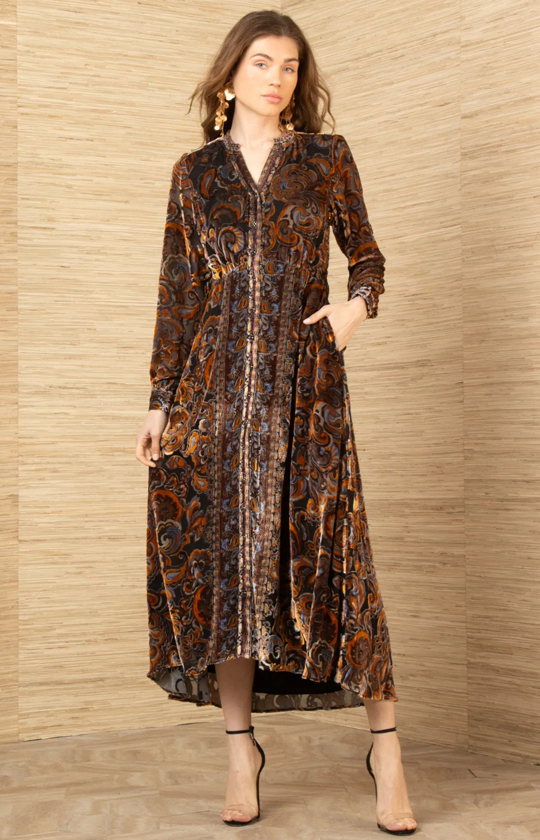 Clarissa Velvet Midi Dress sold by Hale Bob