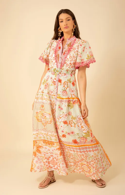Maggie Belted Linen Maxi Dress sold by Hale Bob