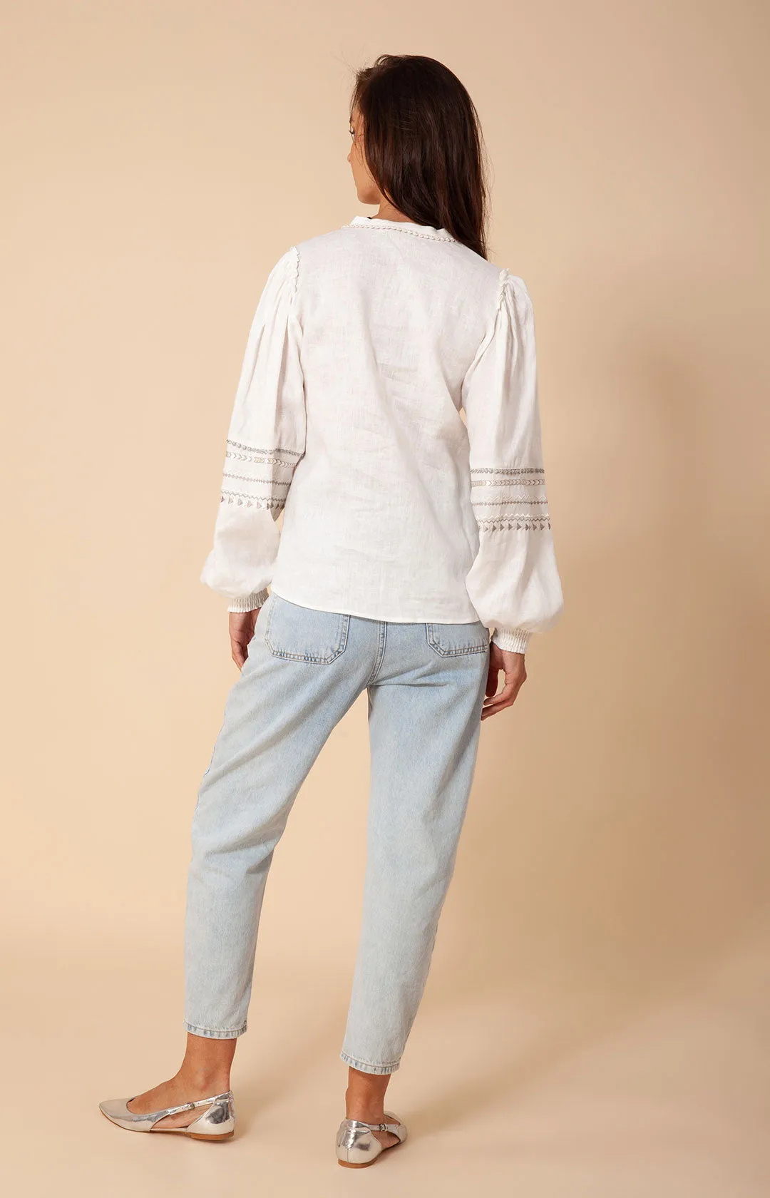 Clea Embroidered Linen Top sold by Hale Bob product image thumbnail 5