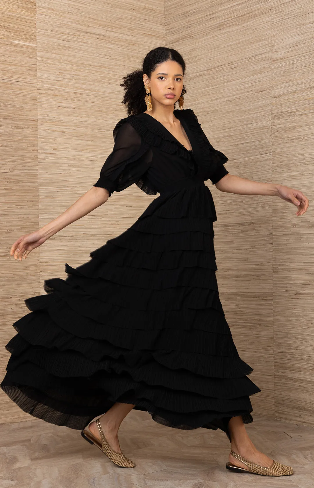 Aulelei Chiffon Solid Dress sold by Hale Bob product image thumbnail 4