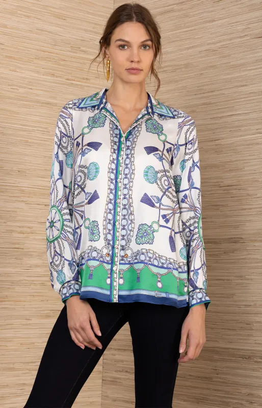 Enya Silk Charmeuse Top made by Hale Bob