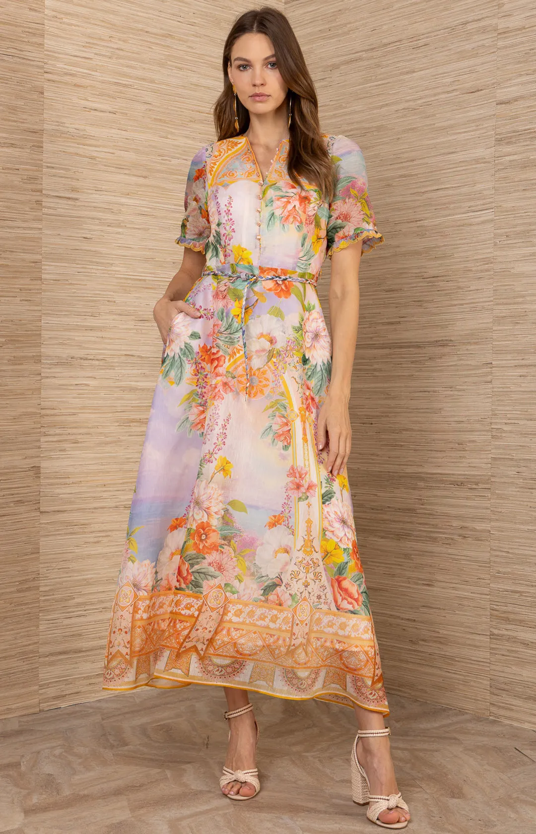 Cyrilla Linen Organza Maxi Dress sold by Hale Bob