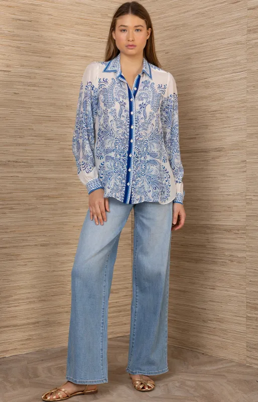 Quill Silk Top made by Hale Bob