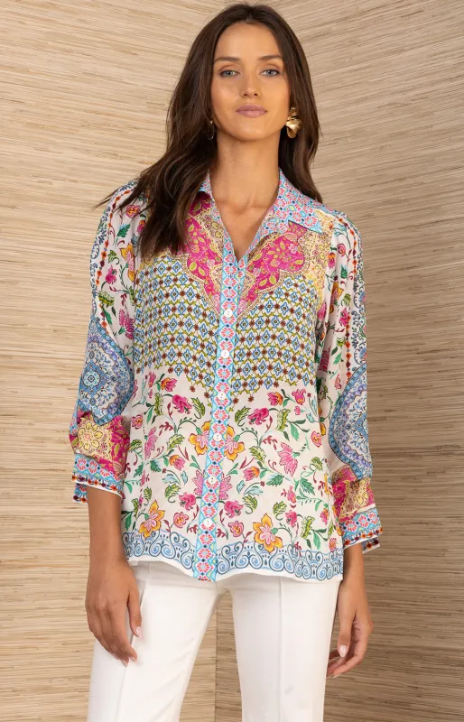 Inez Silk Top made by Hale Bob