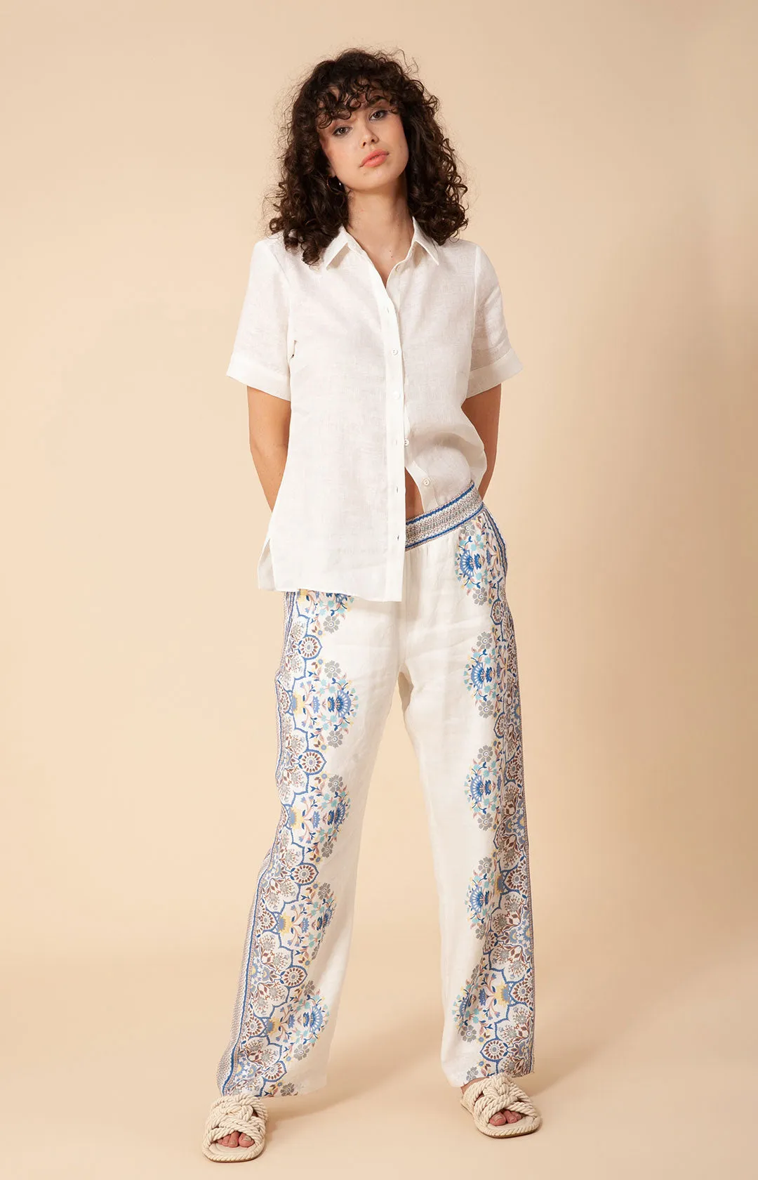 Hayle Solid Linen Top sold by Hale Bob