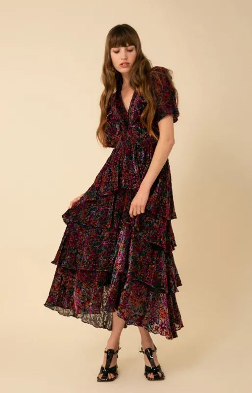 Valentine Velvet Burnout Tiered Dress sold by Hale Bob