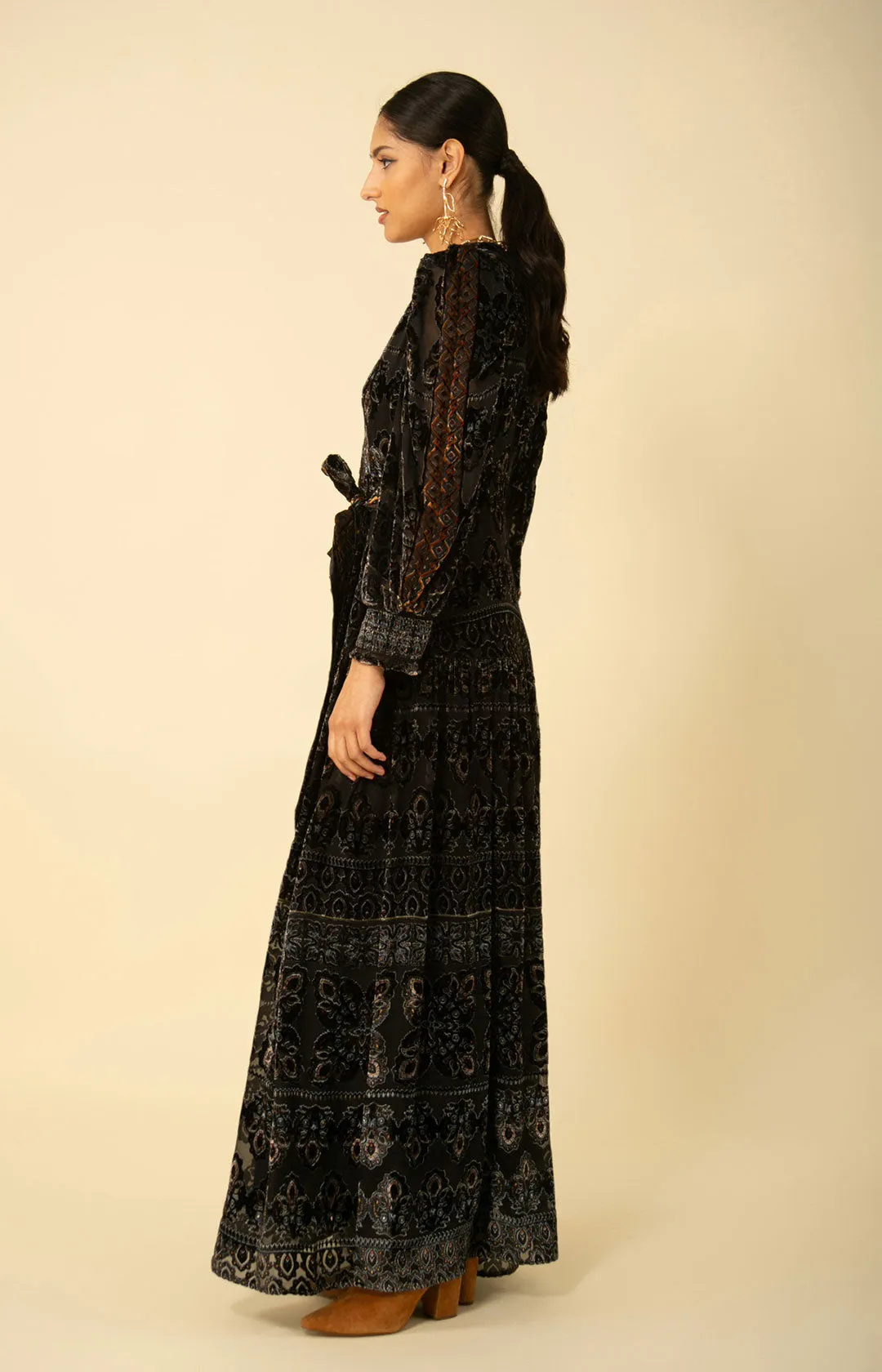 Gianna Velvet Burnout Maxi Dress sold by Hale Bob product image thumbnail 4