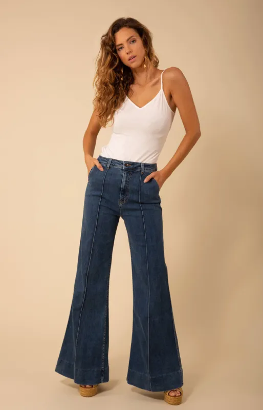 Blake Flare Leg Denim Trouser Made in California sold by Hale Bob
