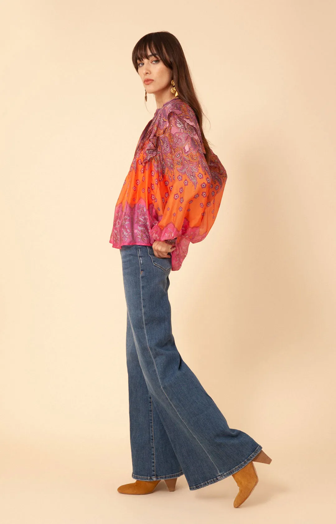 Maya Pleated Chiffon Top sold by Hale Bob product image thumbnail 4