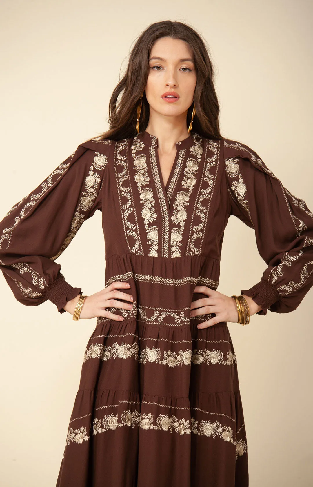 Luna Embroidered Maxi Dress sold by Hale Bob product image thumbnail 4