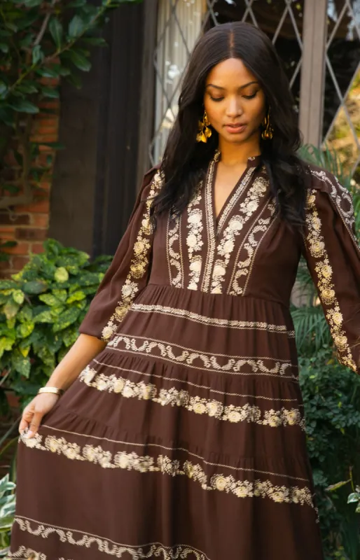 Luna Embroidered Maxi Dress sold by Hale Bob