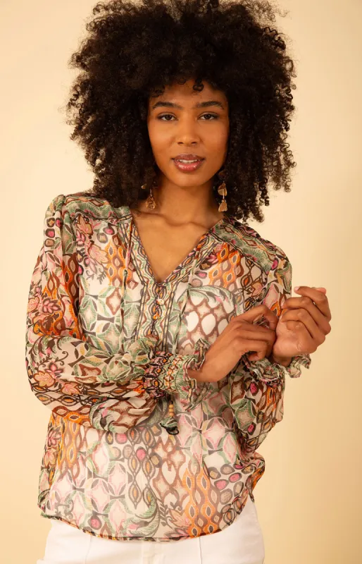 Jocelyn Silk Top sold by Hale Bob