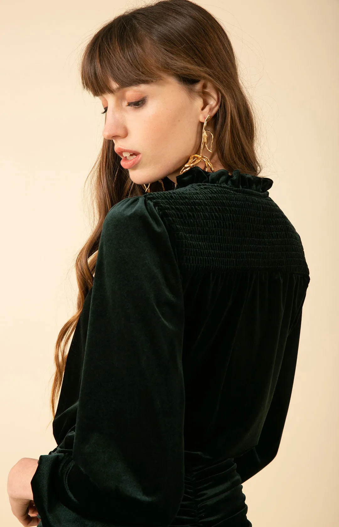 Manon Shirred Velvet Dress sold by Hale Bob product image thumbnail 3