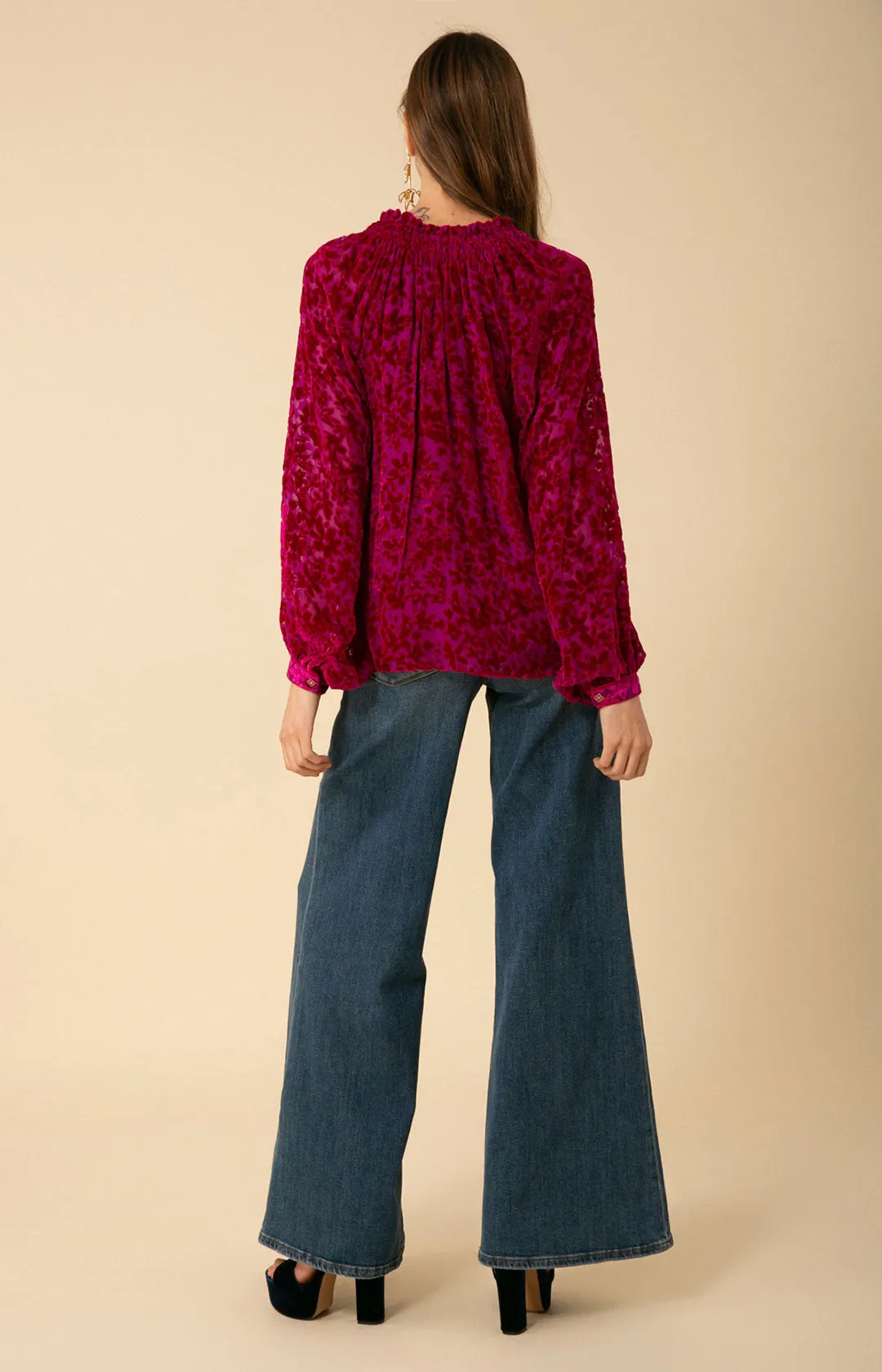 Alicia Solid Velvet Burnout Top sold by Hale Bob product image thumbnail 2