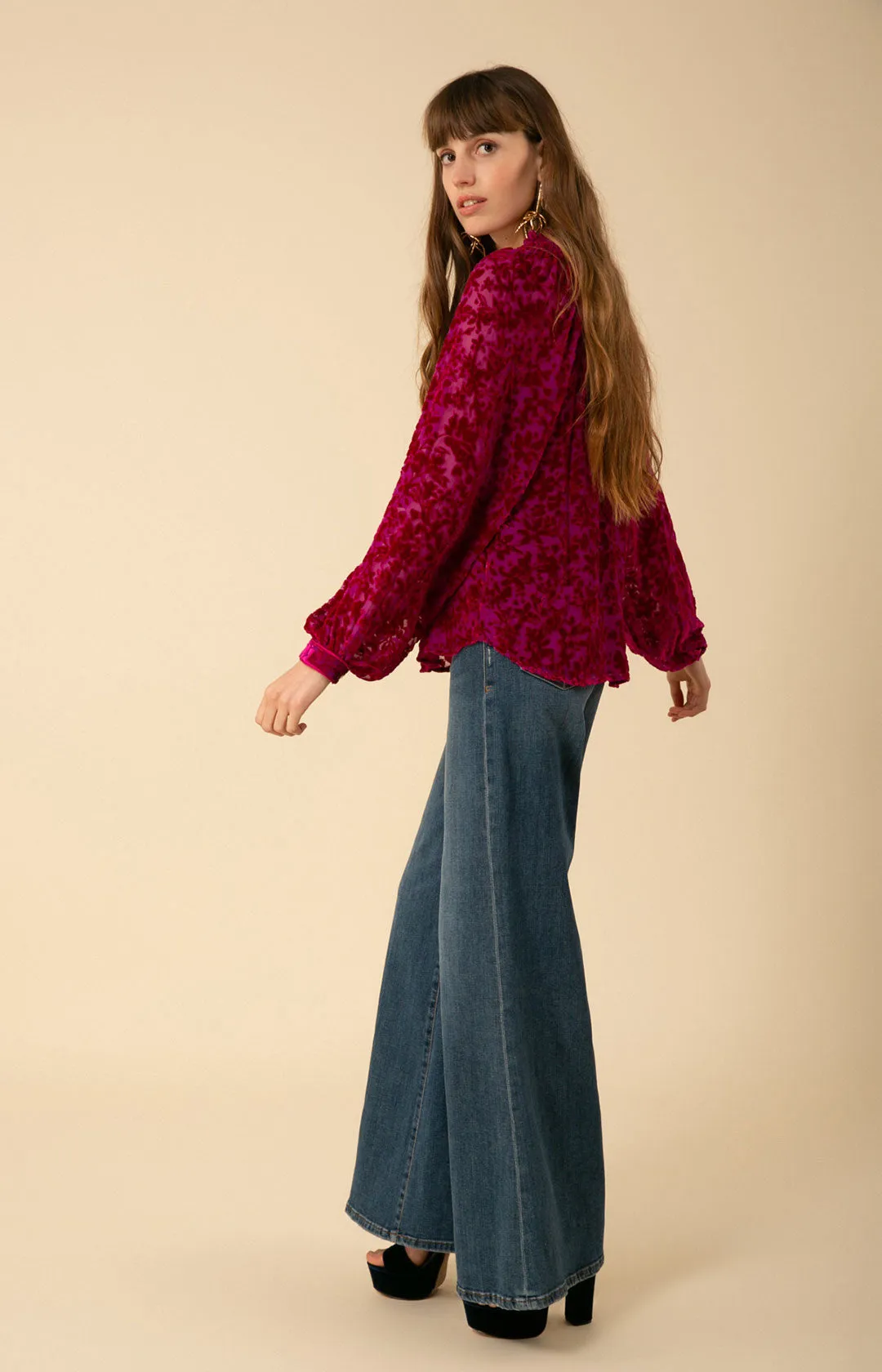 Alicia Solid Velvet Burnout Top sold by Hale Bob product image thumbnail 4