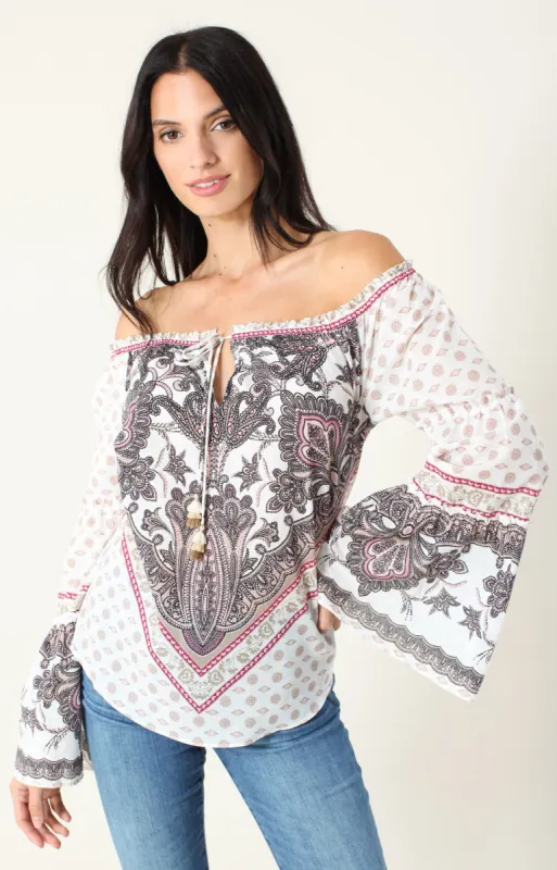 Ava Off Shoulder Top sold by Hale Bob