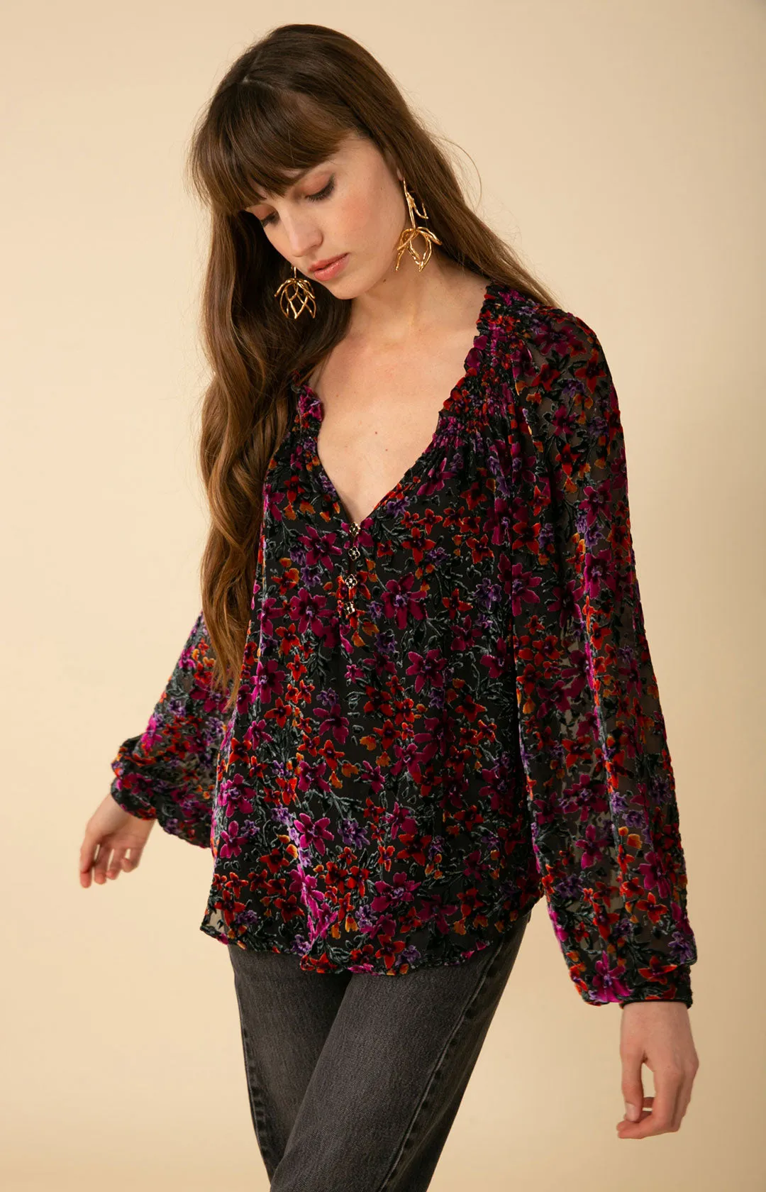 Alicia Velvet Burnout Top sold by Hale Bob product image thumbnail 5