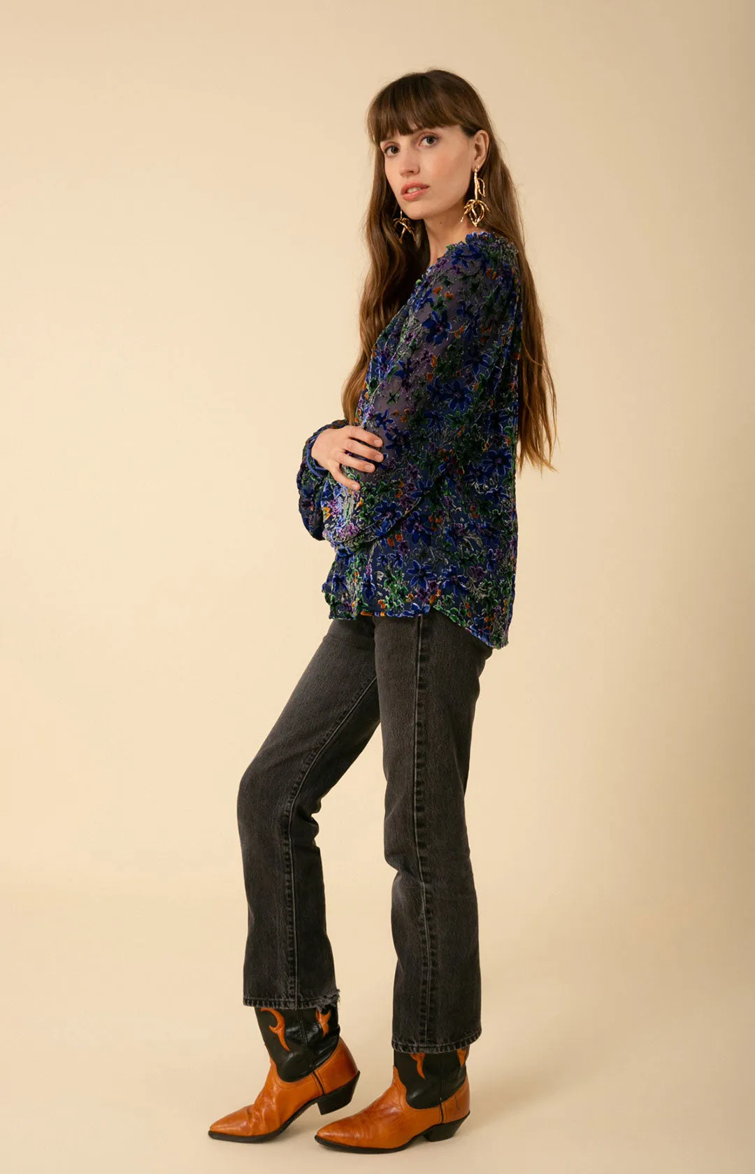 Alicia Velvet Burnout Top sold by Hale Bob product image thumbnail 4